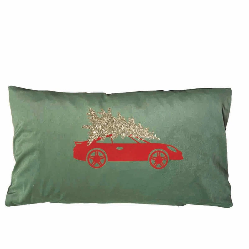 Samtkissen mit Weihnachts Porsche