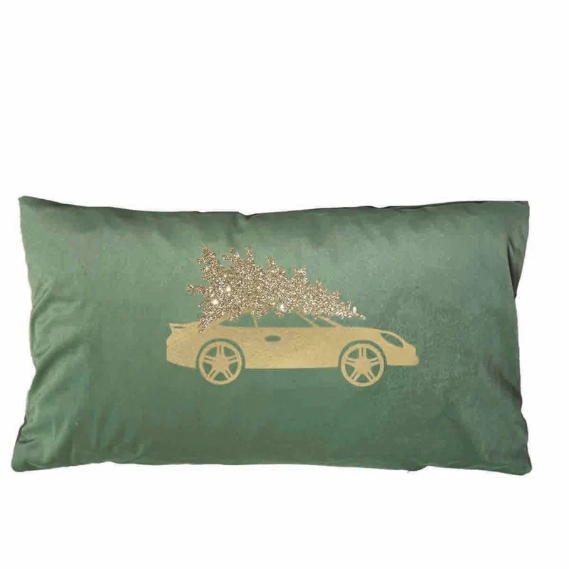 Samtkissen mit Weihnachts Porsche