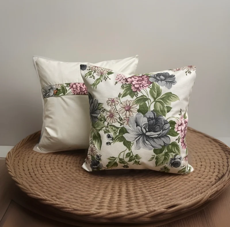1x Landhausstil Kissenhülle * Kissenbezug * Dekokissen * Blumen