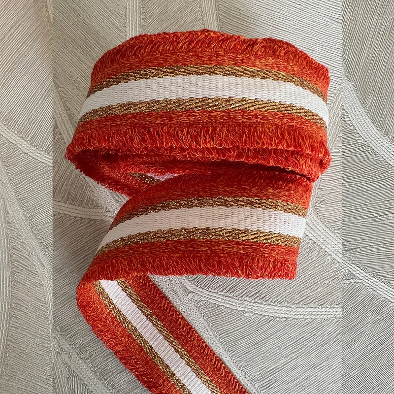 Stoff Gürtel gewebt orange/gold