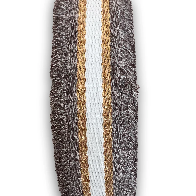 Stoff Gürtel gewebt beige/gold