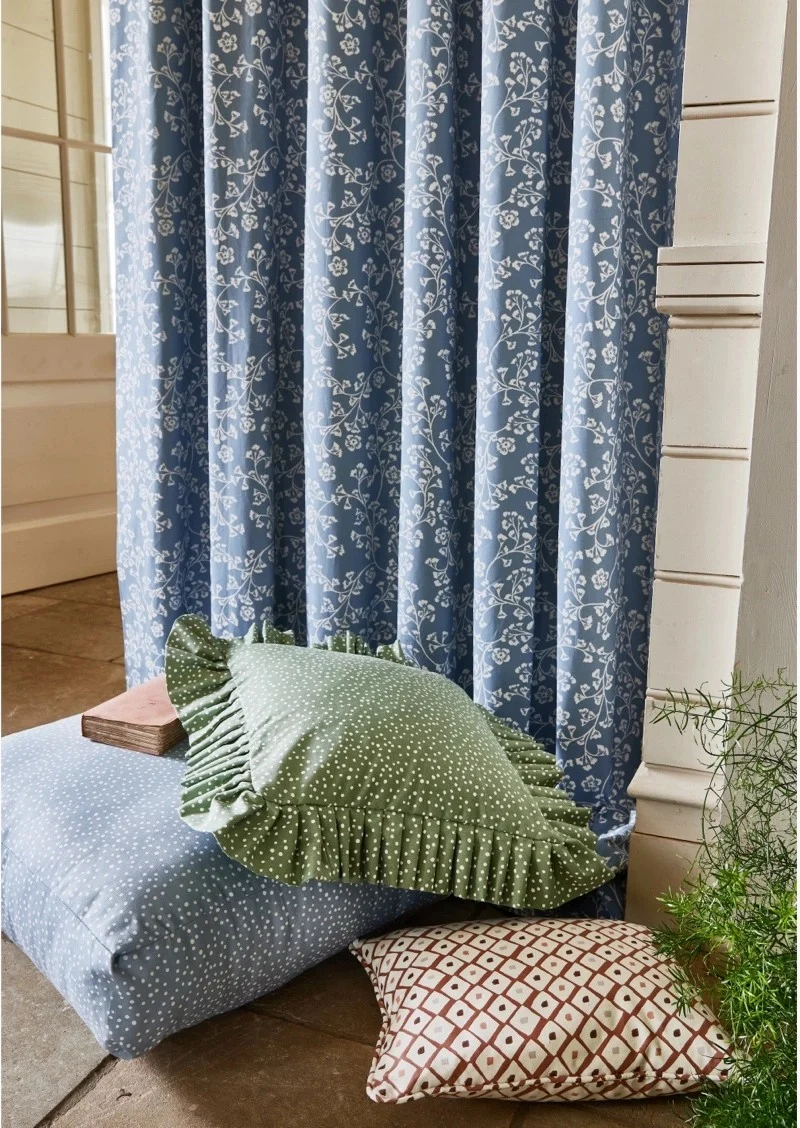 Baumwollstoff Tiny Dots - denim
