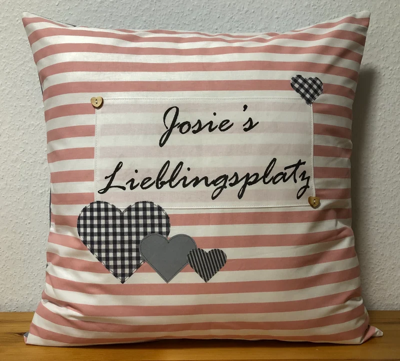 Personalisierte Kissenhülle, Landhausstil Kissenbezug Dekokissen * …. Lieblingsplatz *