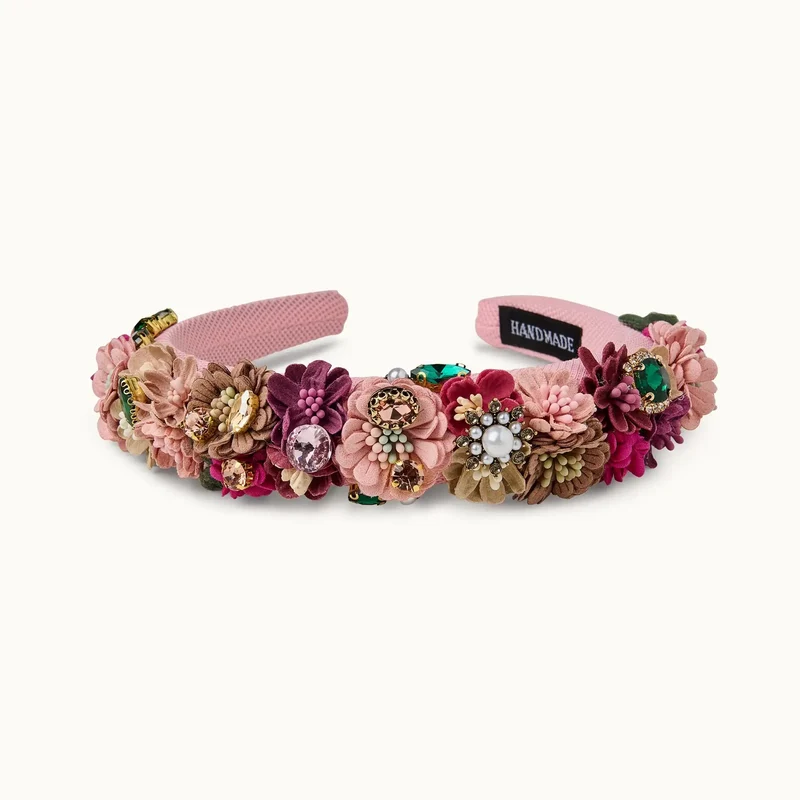 edler Blumen Haarreifen in rosa