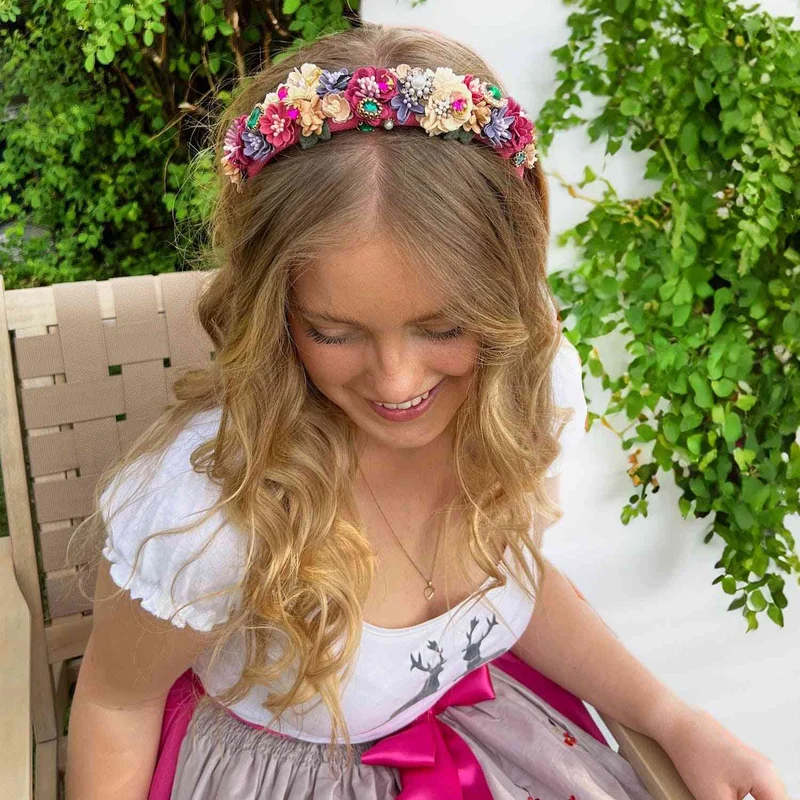 edler Blumen Haarreifen in rosa