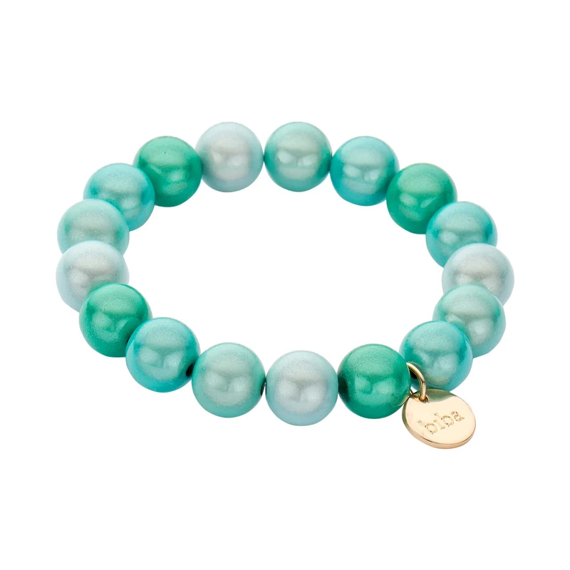 chunky Perlenarmband aqua türkis