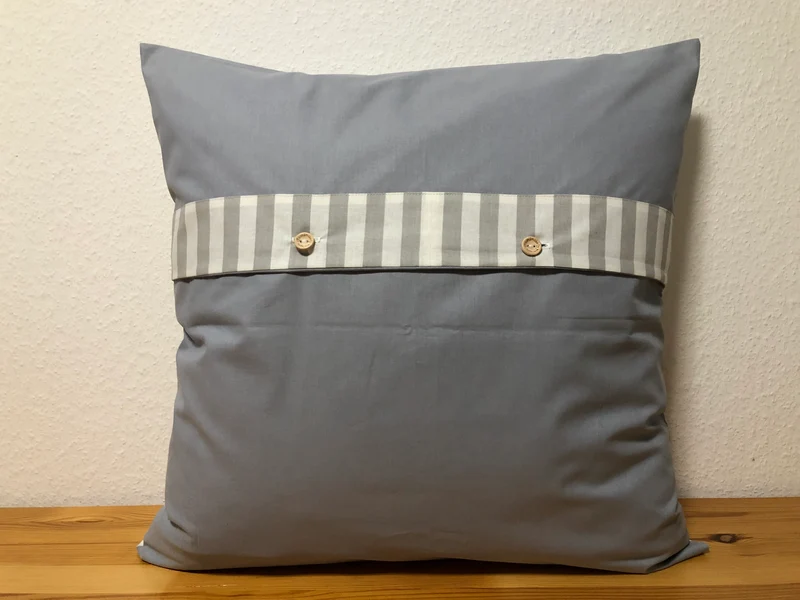 Landhausstil Kissenhülle * Kissenbezug * grau/weiß gestreiftes Dekokissen * Lieblings Mensch *