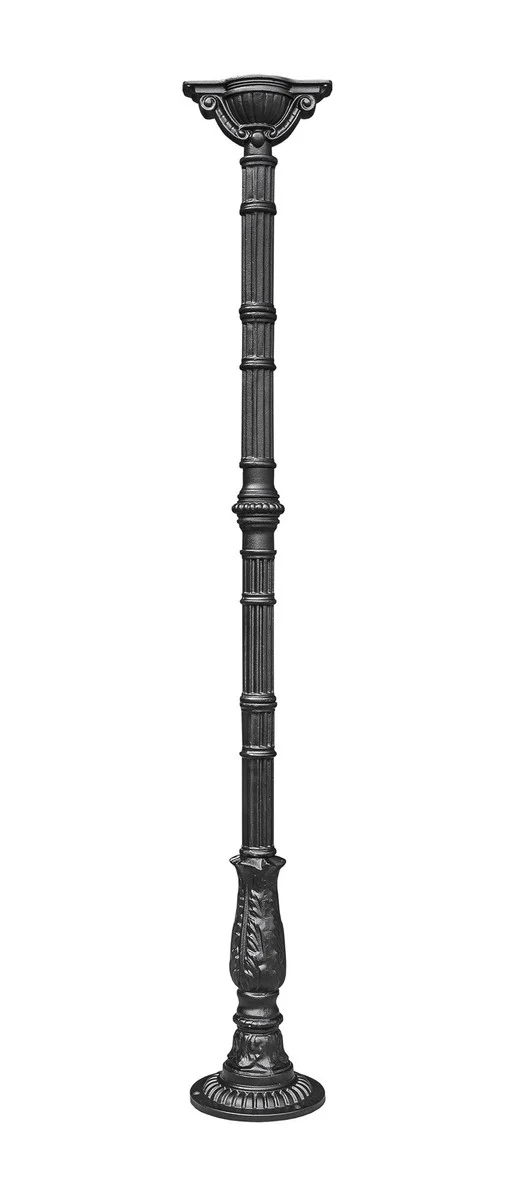 Casa Padrino Gusseisen Säule Schwarz H. 184 cm - Prunkvolle Gartensäule mit Kapitell - Garten & Terrassen Deko