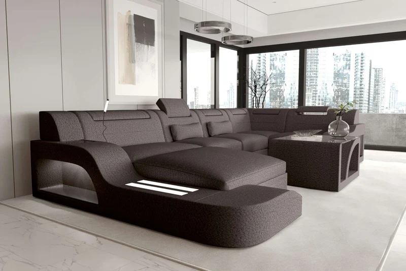 Wohnlandschaft Palermo U Form Stoffsofa