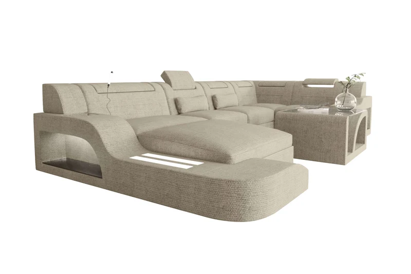 Wohnlandschaft Palermo U Form Stoffsofa