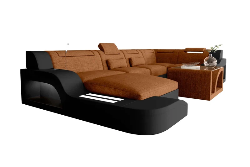 Wohnlandschaft Palermo U Form Stoffsofa