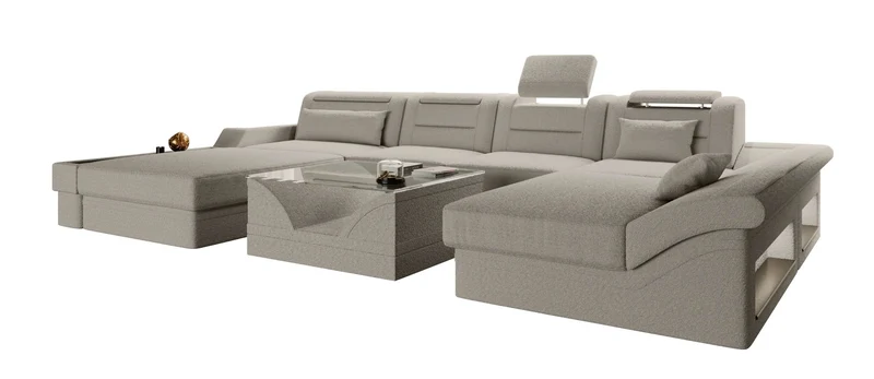 Wohnlandschaft Monza U Form Stoffsofa