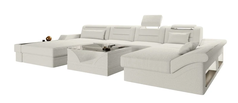 Wohnlandschaft Monza U Form Stoffsofa