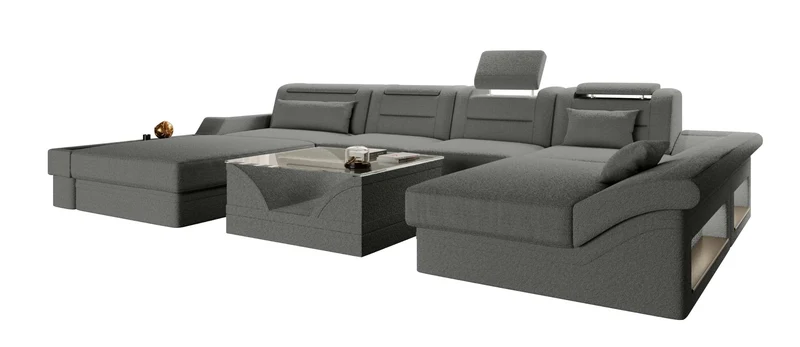 Wohnlandschaft Monza U Form Stoffsofa