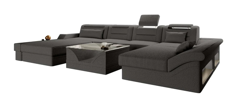 Wohnlandschaft Monza U Form Stoffsofa