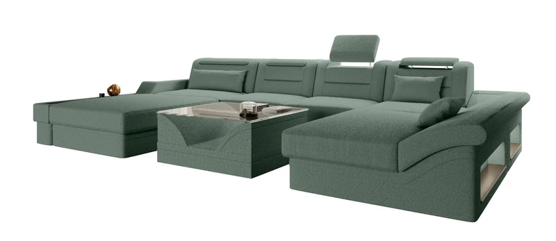 Wohnlandschaft Monza U Form Stoffsofa