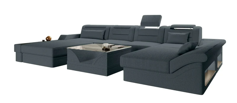 Wohnlandschaft Monza U Form Stoffsofa