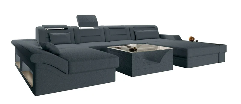 Wohnlandschaft Monza U Form Stoffsofa