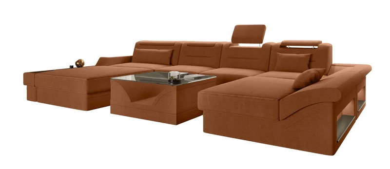 Wohnlandschaft Monza U Form Stoffsofa