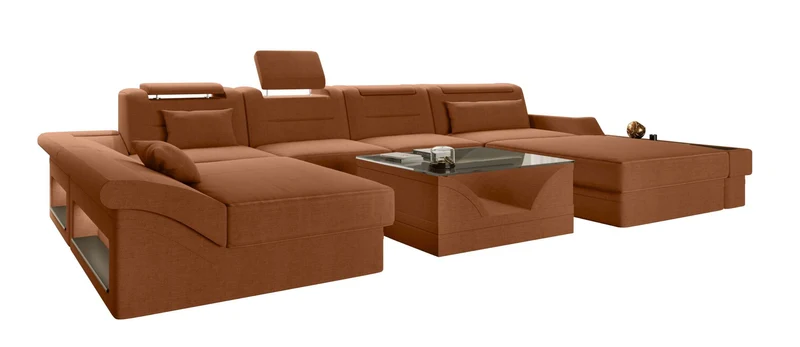 Wohnlandschaft Monza U Form Stoffsofa