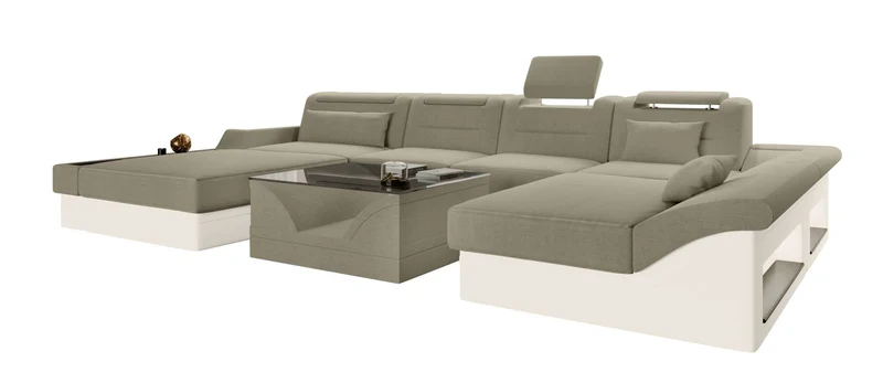 Wohnlandschaft Monza U Form Stoffsofa