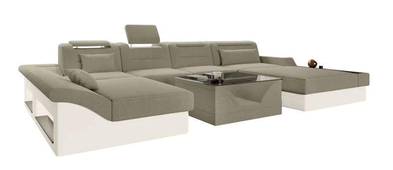 Wohnlandschaft Monza U Form Stoffsofa