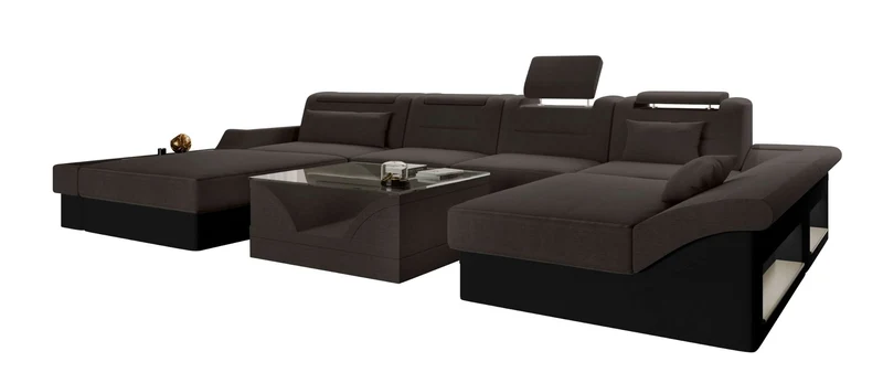 Wohnlandschaft Monza U Form Stoffsofa