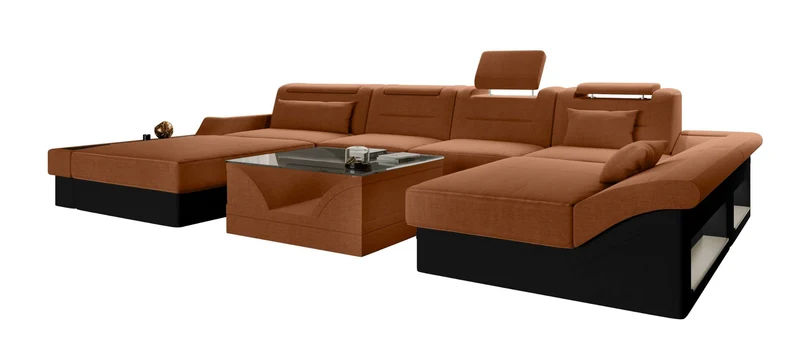 Wohnlandschaft Monza U Form Stoffsofa