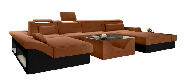 Wohnlandschaft Monza U Form Stoffsofa