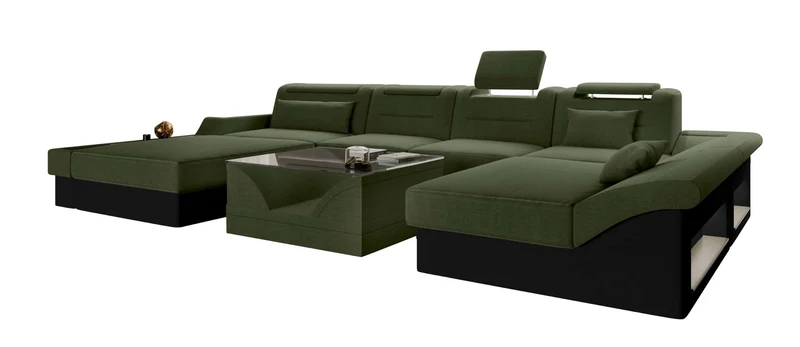 Wohnlandschaft Monza U Form Stoffsofa