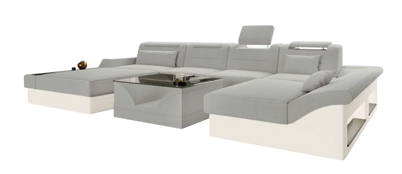 Wohnlandschaft Monza U Form Stoffsofa