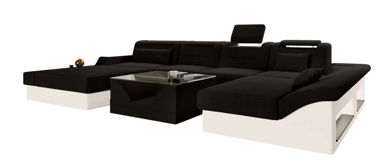 Wohnlandschaft Monza U Form Stoffsofa