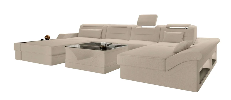 Wohnlandschaft Monza U Form Stoffsofa
