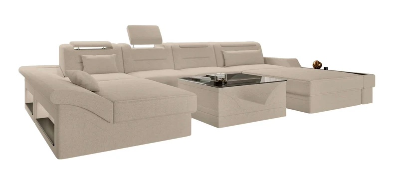 Wohnlandschaft Monza U Form Stoffsofa