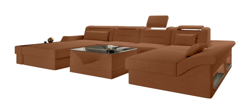 Wohnlandschaft Monza U Form Stoffsofa