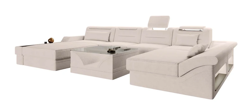 Wohnlandschaft Monza U Form Stoffsofa