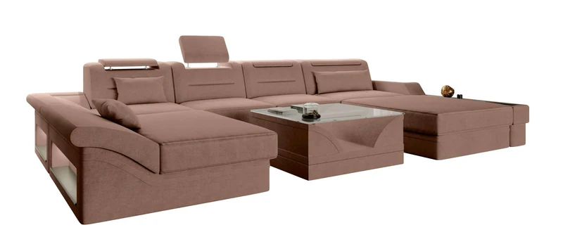 Wohnlandschaft Monza U Form Stoffsofa