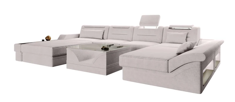 Wohnlandschaft Monza U Form Stoffsofa