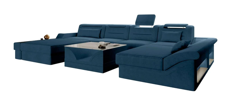 Wohnlandschaft Monza U Form Stoffsofa