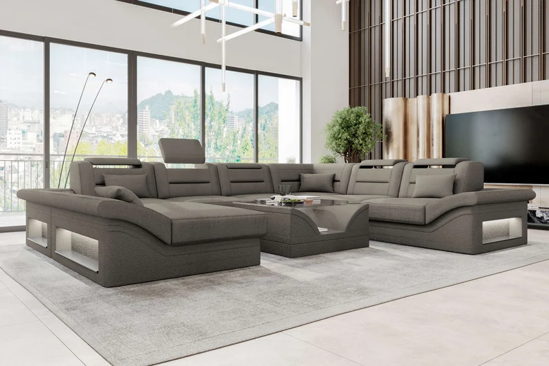 XXL Wohnlandschaft Enzo Stoffsofa