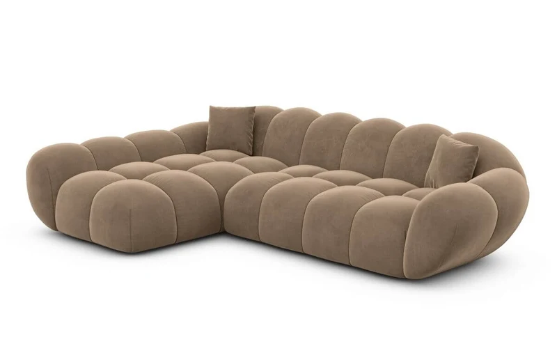 Couch Maleron L-Form in Stoff