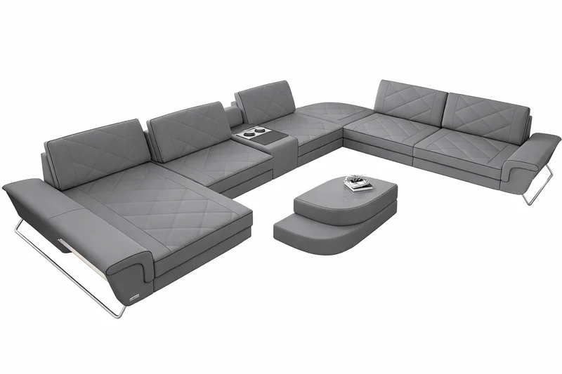 XXL Stoff Wohnlandschaft Bari U-Form