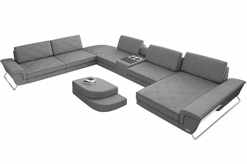 XXL Stoff Wohnlandschaft Bari U-Form