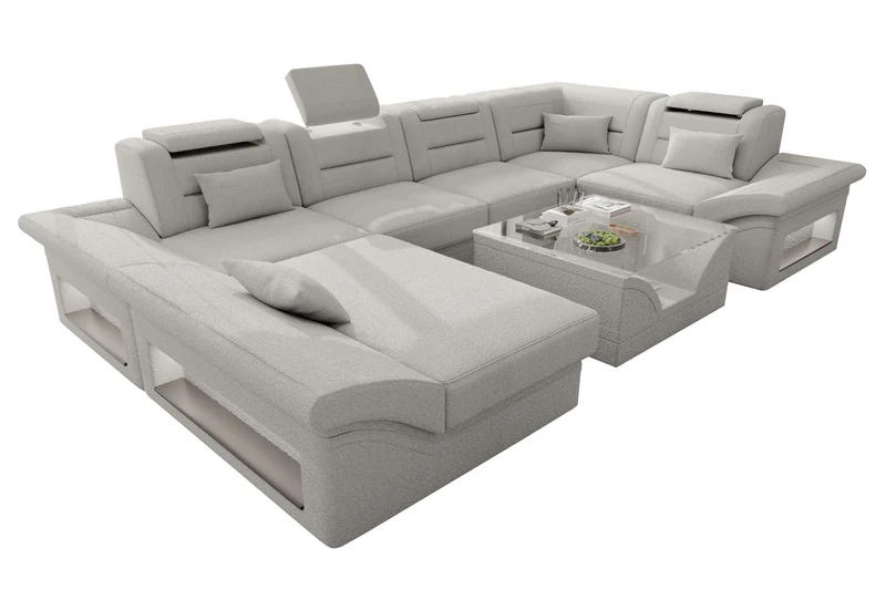 Wohnlandschaft Enzo U Form Stoffsofa