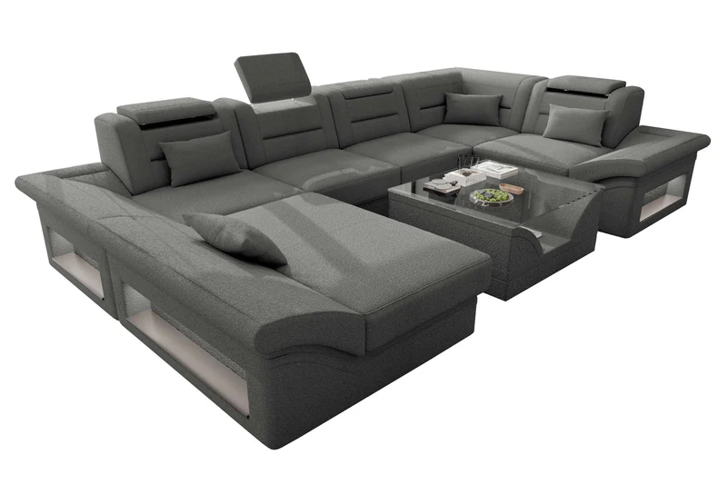 Wohnlandschaft Enzo U Form Stoffsofa