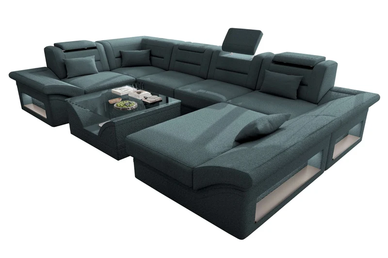 Wohnlandschaft Enzo U Form Stoffsofa