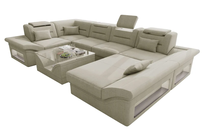 Wohnlandschaft Enzo U Form Stoffsofa