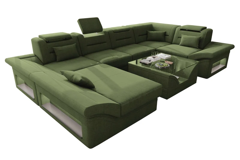 Wohnlandschaft Enzo U Form Stoffsofa