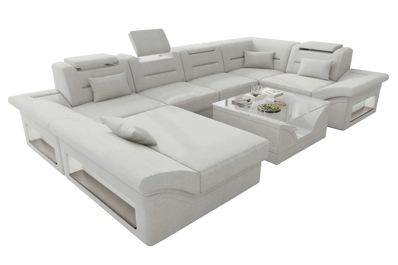 Wohnlandschaft Enzo U Form Stoffsofa