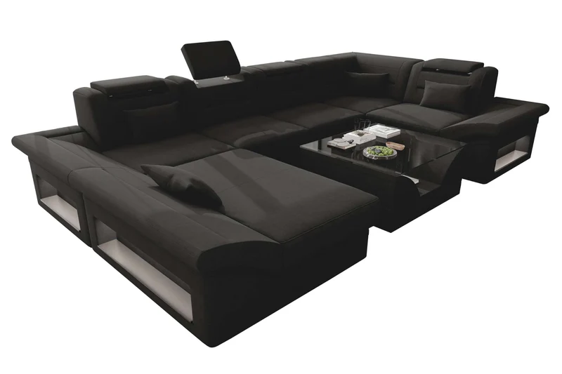 Wohnlandschaft Enzo U Form Stoffsofa